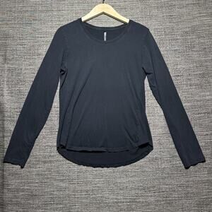 Kuhl Arabella T Shirt Women's Medium Black Blue Long Sleeve Scoop 8003